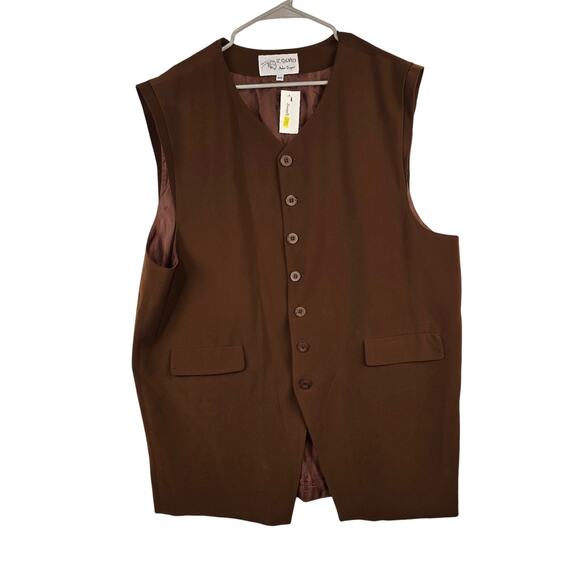 Vtg IL Canto Italian Designer Men's Vest 48R Minimalist Grandpa Core Academia - Picture 1 of 4